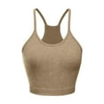 thumbnail image 1 of successthop Long Line Sports Bra Women Ribbed Knit Wireless Push up Underoutfit Bralette Padded High Neck Racerback Spaghetti Strap Supportive Longline Corset Bra Crop Cami Top Comfortable Lingerie, 1 of 2