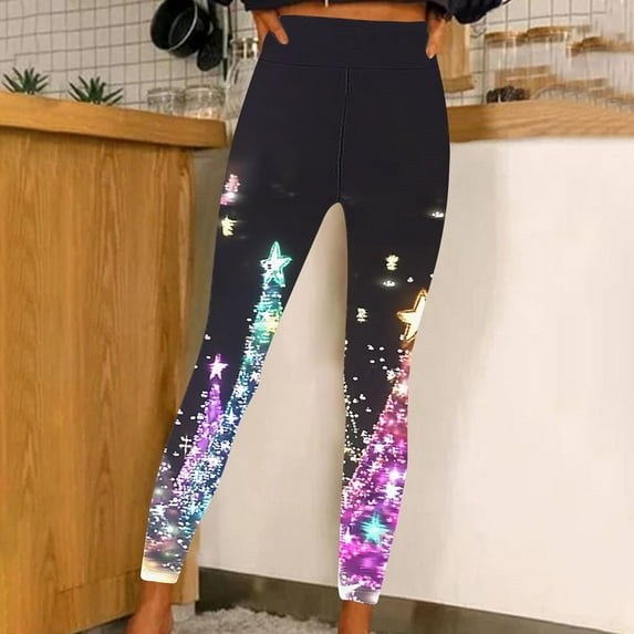 successthop Long Pants for Women Legging High Waisted Plus Size Gym Leggings Full Length Summer Pants Curvy Vacation Pants Yoga Multicolor L Breathable Beach Pants (Non Shiny Design Only Prints)