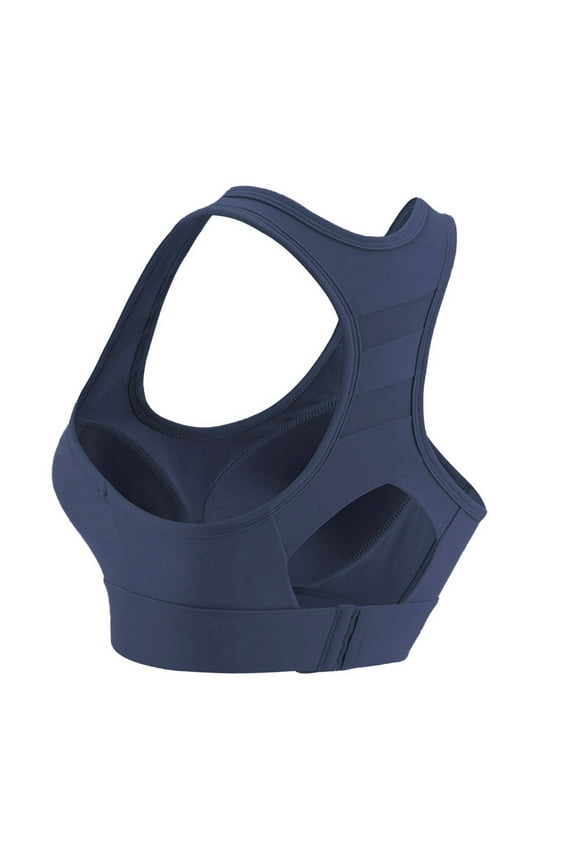 Long Sports Bras for Women Wireless Push up Bralette Padded High Neck Racerback Wide Strap High Support Longline Corset Bra Full Coverage Crop Tank Top Comfort Underwear Blue S