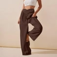 thumbnail image 1 of TrendVibe365 Loose Pants for Women Summer Beach Wide Leg Pants High Waisted Palazzo Gaucho Long Pants Loose Fit Flowy Trendy Crossover Pull on Elastic Waist Trousers w Pockets Soft Resort, 1 of 7
