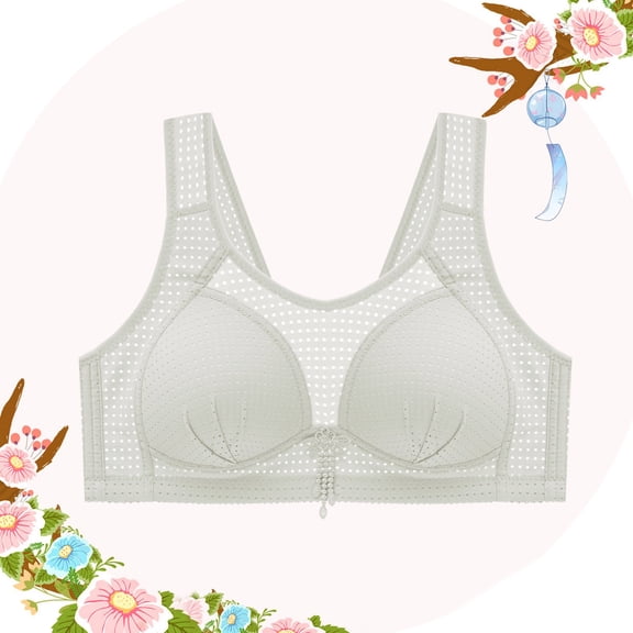 successthop Padded Bras for Women Mesh Wirefree Push up Bralettes Padded Wide Strap Corset Full Coverage Crop Tank Top Comfort Lingerie Green XL