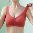 thumbnail image 1 of TrendVibe365 Pregnancy Bras for Women Nursing No Underwire Push up Bralettes Padded Button Front Adjustable Strap Corset Bra Full Coverage Crop Cami Top Sexy Lingerie Red L, 1 of 7