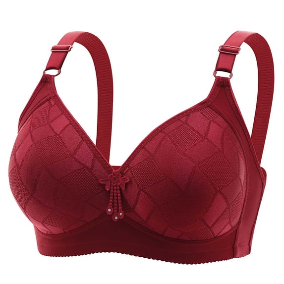 TrendVibe365 Push up Bras for Women Wireless Push up Bralette Padded Triangle Adjustable Strap Bustier Full Coverage Crop Cami Top Comfy Shapewear Red XL