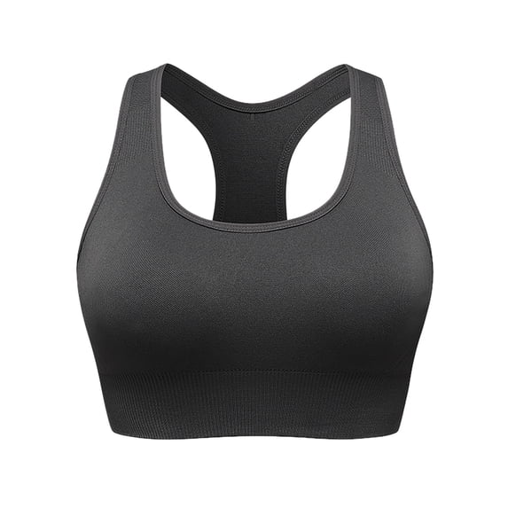 successthop Push up Sports Bras for Women Wireless Push up No Show Bralettes Padded High Neck Racerback Wide Strap Supportive Longline Bustier Full Coverage Crop Tank Top Comfy Underwear Gray M