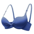 thumbnail image 1 of successthop Push up Bras for Women Underwire Push up Bralette Triangle Adjustable Strap Crop Cami Top Comfortable Underwear Blue L, 1 of 6