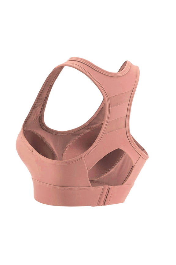 Racer Back Bra for Women Wirefree Push up Bralettes Padded High Neck Racerback Wide Strap High Support Longline Corset Top Full Coverage Crop Tank Top Comfy Underwear Pink M