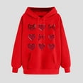 thumbnail image 1 of TrendVibe365 Red Hoodie for Women Graphic Valentines Womens Tops Long Sleeve Polyester with Pockets Casual Love Heart Printed Lover Gift Blouse Tops for Valentines Gifts L, 1 of 4