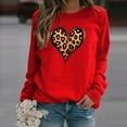 thumbnail image 1 of successthop Red Long Sleeve Tops for Women Valentines Day Clothes with Crew Neck Polyester Casual Love Heart Printed Lover Gift Blouse Tops for Valentines Gifts S, 1 of 8