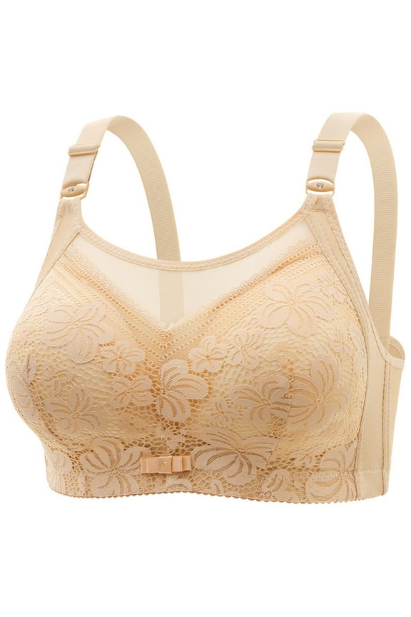 Bras for Women Plus Size Lace No Wire Push up Bralettes Padded Adjustable Strap Corset Top Full Coverage Crop Cami Top Comfortableable 46