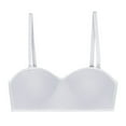 thumbnail image 1 of TrendVibe365 No Show Bra Women Bandeau Balconette Wirefree Push up No Show Bralettes Padded Multiway Convertible Straps Adjustable Spaghetti Strap Crop Cami Top Cute Underwear Gray M, 1 of 3