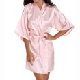 thumbnail image 1 of successthop Bridesmaid Robes for Wedding Party Short Length Lightweight Solid 3/4 Sleeve Pajamas L Beige, 1 of 6