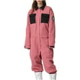 thumbnail image 1 of TrendVibe365 Ski Outfits for Women 2 Piece Winter Windproof Single Double Skateboarding Skiwear Warm Fashionable Skiwear Clothes Jumpsuit Red S, 1 of 6