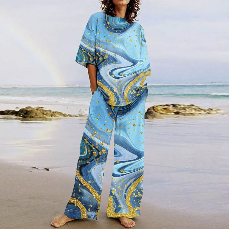 TrendVibe365 Soft Lounge Sets for Women Hawaiian Beach Floral 