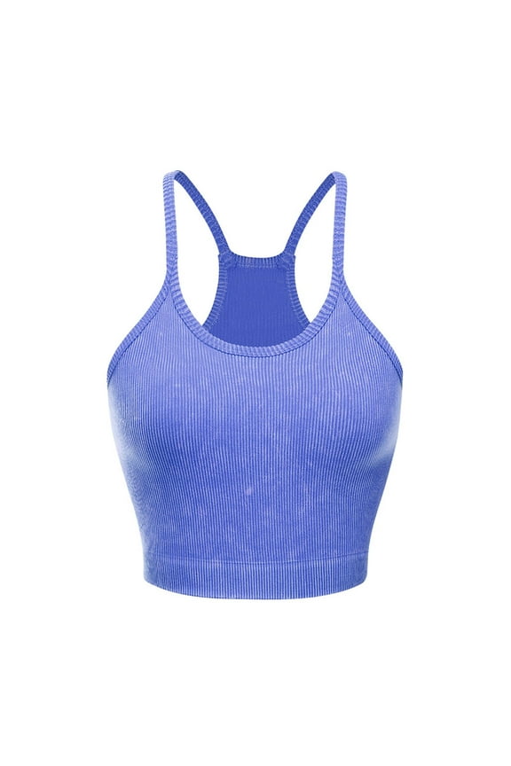 Sport Bras for Women High Support Ribbed Knit No Underwire Push up Tshirt Bralette Padded High Neck Racerback Spaghetti Strap Supportive Longline Bustier Crop Cami Top Comfy Shapewear