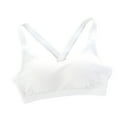thumbnail image 1 of successthop Sports Bras for Women Ribbed Knit No Underwire Push up Seamless Bralette Padded Criss-Cross Back Support Full Coverage Sexy Underwear White L, 1 of 4