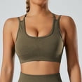 thumbnail image 1 of TrendVibe365 Sports Bras Women Ribbed Knit No Underwire Push up No Show Bralettes Padded Strappy Back Criss-Cross Back Supportive Corset Bra Full Coverage Cute Underwear Green M, 1 of 6