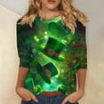 thumbnail image 1 of successthop St Patricks Day Blouses for Women Luck Shamrock Heart Paddy's Day Pullovers Crew Neck Holiday Shirts 3/4 Sleeve Gifts Tees Tops Fashion Saint Clothes, 1 of 5