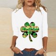 thumbnail image 1 of TrendVibe365 St Patricks Day Womens Plus Size Tops 3/4 Sleeve Loose Green with Crew Neck Polyester Casual St. Patricks Day Blouse Tops for Irish Themed Gifts 2XL, 1 of 4