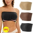 thumbnail image 1 of TrendVibe365 Strapless Bra for Big Bust Women Multipack Strapless Stretchy No Wire Push up Underoutfit Bralettes Corset Top Full Coverage Comfortable Lingerie Nude L, 1 of 9