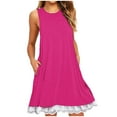 thumbnail image 1 of TrendVibe365 Summer Tank Dresses for Women Casual Solid Lace Embroidered Trim Tank Dress Sleeveless Spring Dresses Crew Neck Casual Dresses Flowy Flare Dresses Above knee Dresses with Pockets, 1 of 3