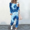 thumbnail image 1 of successthop Sweat Outfits for Women 2 Pieces Plus Size Tie Dye Gradient Crewneck Long Sleeve Shirts and Jogger Sweatpants Casual Comfy Outfits Activewear Tracksuit Jogging Suits Sweatsuits, 1 of 5