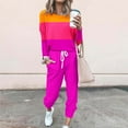 thumbnail image 1 of successthop Sweat Outfits for Women Color Block Crewneck Long Sleeve Shirts and Jogger Sweatpants Casual Comfy Outfits Activewear Tracksuit Jogging Suits Sweatsuits, 1 of 5