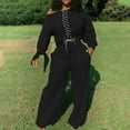 thumbnail image 1 of TrendVibe365 Sweat Outfits for Women Plus Size Solid Color Croped Crewneck Long Sleeve Sweatshirts and Wide Leg Long Pants Casual Comfy Outfits Activewear Tracksuit Jogging Suits Sweatsuits, 1 of 5