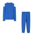 thumbnail image 1 of TrendVibe365 Sweatsuits 2PCS Sets Womens Solid Color Cold Shoulder Crewneck Long Sleeve Shirts and Jogger Sweatpants Casual Comfy Outfits Activewear Tracksuit Jogging Suits Sweatsuits, 1 of 7