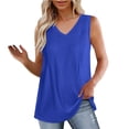 thumbnail image 1 of TrendVibe365 Tank Tops for Women 2024 Summer Tunic Pleated Plain Flowy Curvy Hem Shirts Sleeveless Tees Blouse V Neck Tshirts Loose Fit Pullovers Clothes, 1 of 7