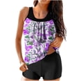 thumbnail image 1 of successthop Tankini Swimsuits for Women Purple 2 Piece Bathing Suits Boyfriend Shorts Tank Floral Swimwear Beachwear S, 1 of 4