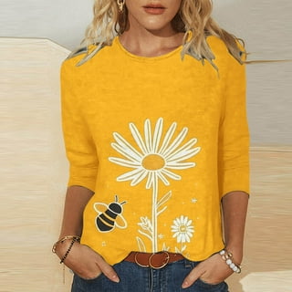 トップス flower print sheer shirt / yellow / S s-l400.jpg