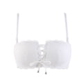 thumbnail image 1 of TrendVibe365 Wireless Bras for Women Bandeau Tie Front Balconette Wirefree Push up Bralettes Padded Multiway Convertible Straps Adjustable Spaghetti Strap Crop Cami Top Sexy Lingerie White M, 1 of 3