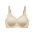 thumbnail image 1 of TrendVibe365 Wireless Bras for Women Support Scalloped Wirefree Push up Bralette Padded Triangle Adjustable Strap Corset Top Full Coverage Crop Cami Top Comfortable Shapewear Nude M, 1 of 5