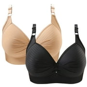 TrendVibe365 Wireless Pushup Bra for Women Multipack Wirefree Push up Bralette Padded Triangle Adjustable Strap Corset Full Coverage Crop Cami Top Comfort Shapewear Nude M