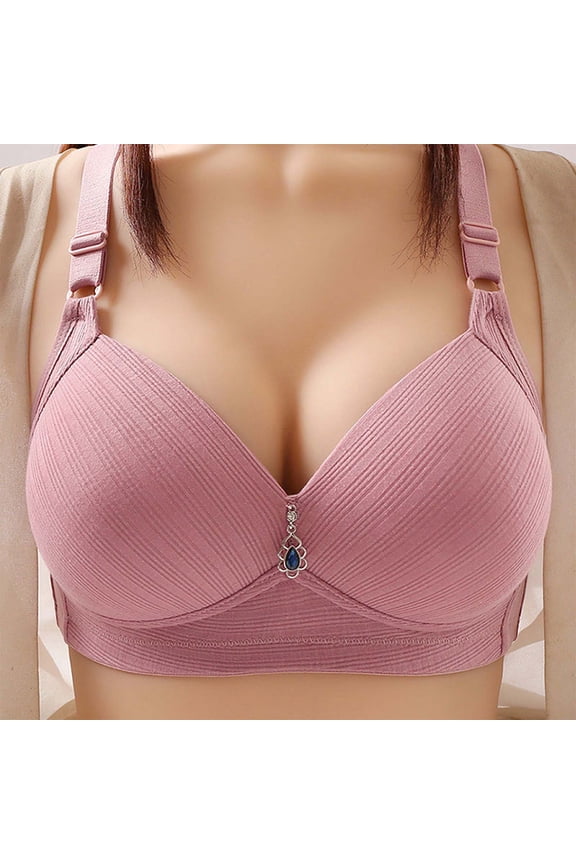 Wireless Pushup Bra for Women Wireless Push up Bralette Padded Adjustable Strap Bustier Full Coverage Crop Cami Top Cute Shapewear Pink 44/100BC