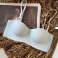 thumbnail image 1 of TrendVibe365 Wireless Strapless Bra Women Strapless Half No Wire Push up Seamless Bralettes Padded Multiway Convertible Straps Adjustable Spaghetti Strap Crop Cami Top Comfortable Underwear Blue XL, 1 of 4