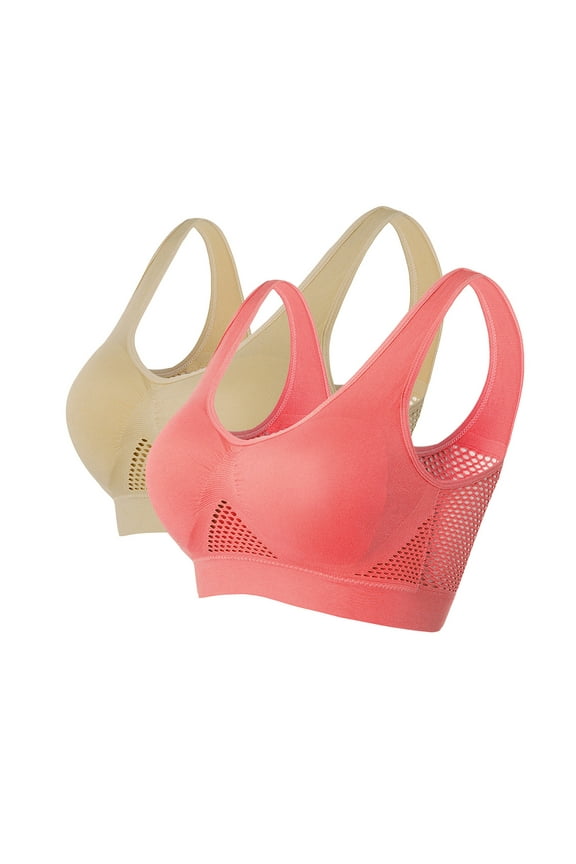 TrendVibe365 Women Sports Bra Plus Size Multipack Mesh No Wire Push up Bralettes Padded U Back Wide Strap Supportive Corset Top Full Coverage Crop Tank Top Comfy Lingerie 4XL