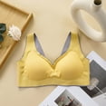 thumbnail image 1 of TrendVibe365 Women Sports Bra Wirefree Push up No Show Bralette Padded Wide Strap Supportive Corset Full Coverage Crop Tank Top Sexy Shapewear Yellow L, 1 of 3