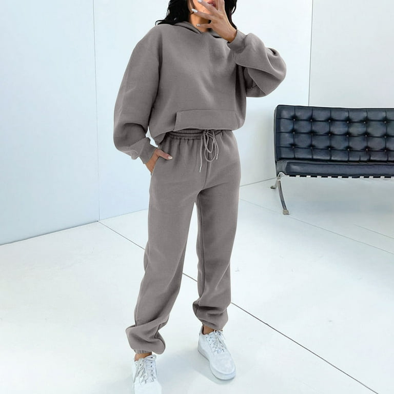 successthop Women's Sweatsuits and Hoodies Solid Color Hoodie Long