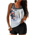 thumbnail image 1 of TrendVibe365 Womens 2 Piece Swimsuits Tankini White Bathing Suits Boyfriend Shorts Tank Floral Swimwear Beachwear M, 1 of 4