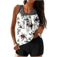 thumbnail image 1 of TrendVibe365 Womens 2 Piece Swimsuits Tankini White Bathing Suits with Boyshorts Tank Floral Swimwear Beachwear L, 1 of 4