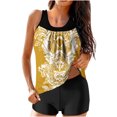 thumbnail image 1 of TrendVibe365 Womens 2 Piece Swimsuits Tankini Yellow Bathing Suits Boyfriend Shorts Tank Floral Swimwear Beachwear 2XL, 1 of 4
