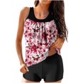 thumbnail image 1 of successthop Womens Bathing Suits Tankini Red 2 Piece Swimsuits Boyfriend Shorts Tank Floral Swimwear Beachwear 2XL, 1 of 4