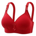 thumbnail image 1 of TrendVibe365 Womens Bra Plus Size Wirefree Push up Bralettes Padded Triangle Adjustable Strap Corset Full Coverage Crop Cami Top Comfy Shapewear Red 3XL, 1 of 5