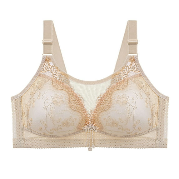 TrendVibe365 Womens Bralette Lace Wirefree Push up Bra Padded Adjustable Strap Corset Full Coverage Crop Cami Top Cute Shapewear Nude L