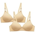 thumbnail image 1 of TrendVibe365 Womens Bras Comfortable Pack of 2 No Wire Push up Underoutfit Bralettes Triangle Adjustable Strap Small Chested Crop Cami Top Comfortable Underwear Nude M, 1 of 5