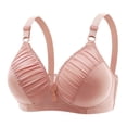 thumbnail image 1 of TrendVibe365 Womens Bras Comfortable Pleated No Underwire Push up Bralette Padded Triangle Adjustable Strap Corset Bra Full Coverage Crop Cami Top Comfortable Shapewear Pink XL, 1 of 1