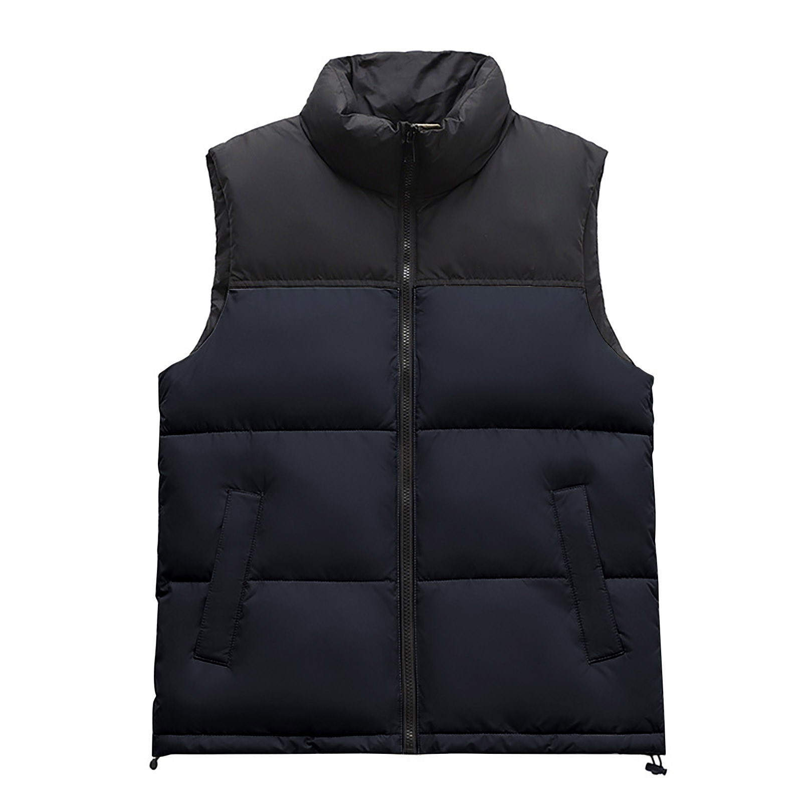 TrendVibe365 Womens Cropped Puffer Vest Black Sleeveless Down Jacket