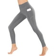 thumbnail image 1 of TrendVibe365 Womens Leggings High Waisted with Pockets Solid Color Stretchy Athletic Yoga Pants High Waisted Butt Lifting Leggings Tights with Pockets Casual Slim Sports Trousers Gray M, 1 of 9