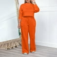 thumbnail image 1 of successthop Womens Lounge Sets 2 Piece Outfits Solid Color Croped Crewneck Long Sleeve Shirts and Wide Leg Long Pants Comfy Trendy Pajamas Lounge Set Loungewear Summer Outfits, 1 of 7